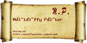 Mátéffy Péter névjegykártya