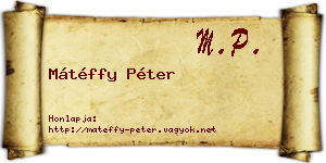 Mátéffy Péter névjegykártya